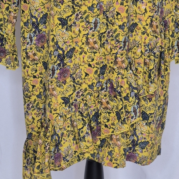 Madewell x Karen Walker Loretta 100% Silk Floral Ruffle Mini Dress - Size 14 - Picture 11 of 16
